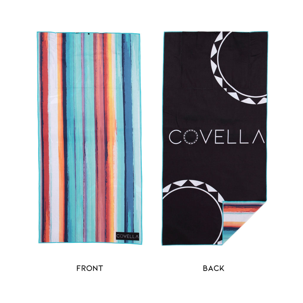 Covella Beach Towel With Pillow - Ocean Line