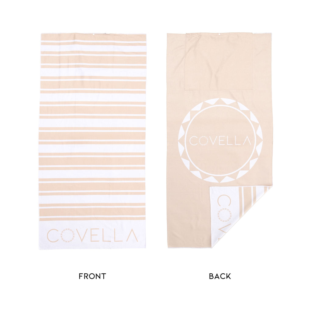 Covella Beach Towel With Pillow - Sahara